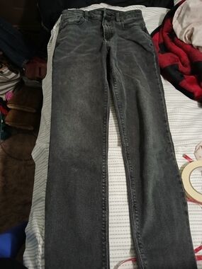 American Eagle Outfitters Black-Gray Straight Leg Jeans